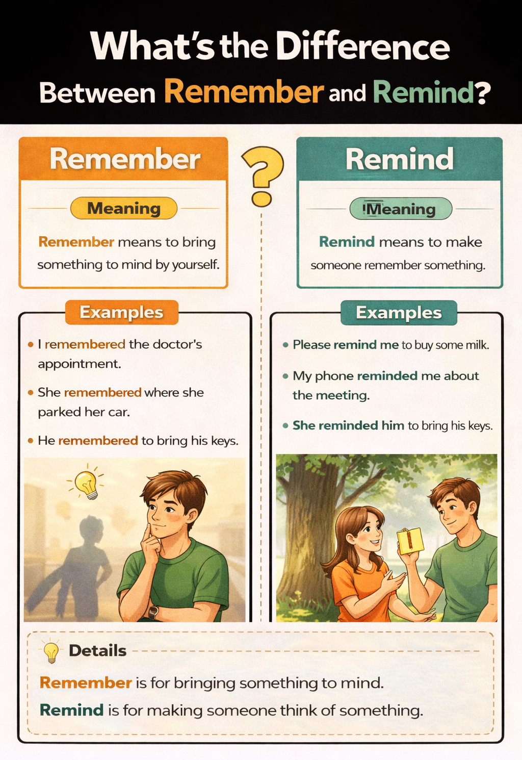 What’s the Difference Between Remember and Remind?